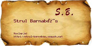 Strul Barnabás névjegykártya